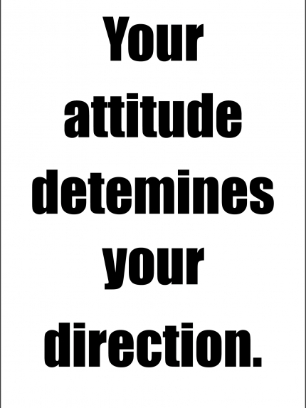 Your attitude detemines your direction.
