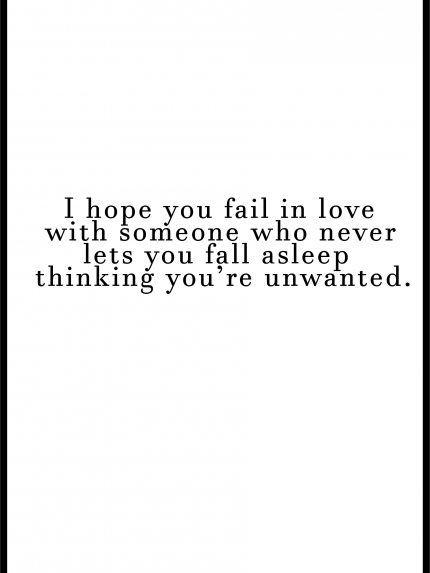 I hope you fail in love