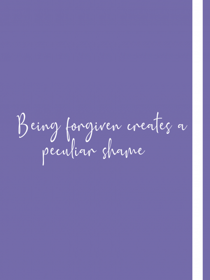 Being forgiven creates a peculian shape