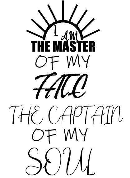 The master of my face the captain of my soul