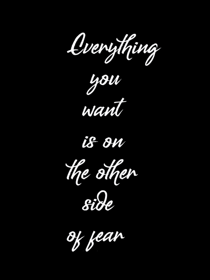 Everything you want is on the other side of fear