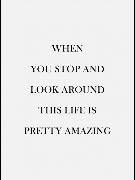WHEN YOU STOP AND LOOK AROUND THIS LIFE IS PRETTY AMAZING