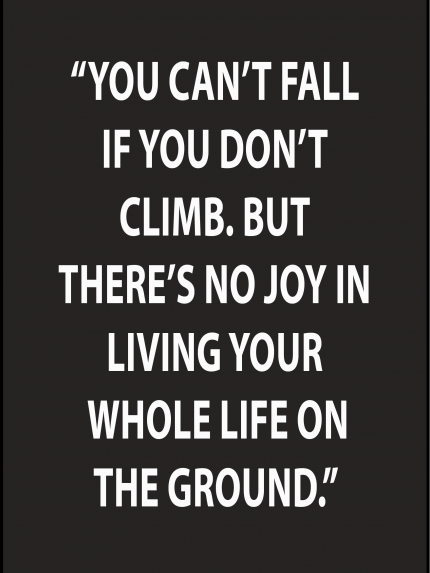 You can't fall if you don't climb.