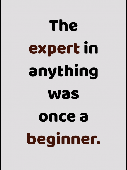 The expert in anything was once a beginner