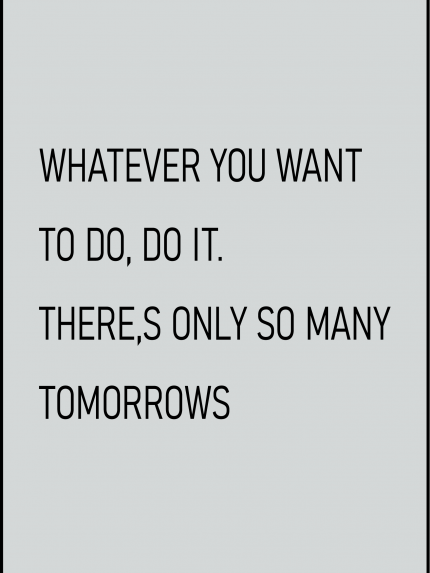 Whatever you want to do, do it