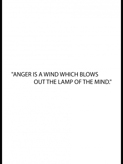 ANGER IS A WIND WHICH BLOWS OUT THE LAMP OF THE MIND.